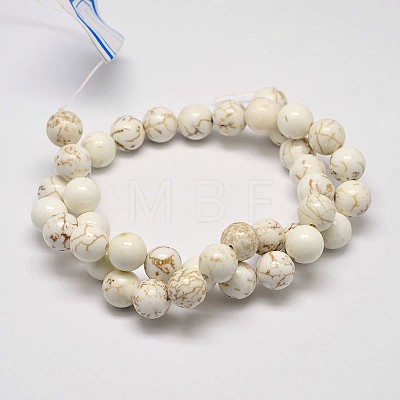 Round Natural Magnesite Beads Strands G-M138-42-1