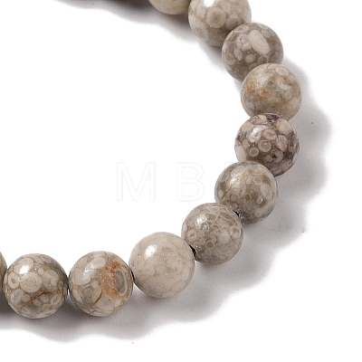 8mm Round Natural Maifanite Braided Bead Bracelets BJEW-C067-01B-06-1