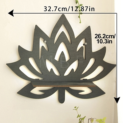 Wooden Lotus Shelf for Crystals PW-WG7DEA7-01-1