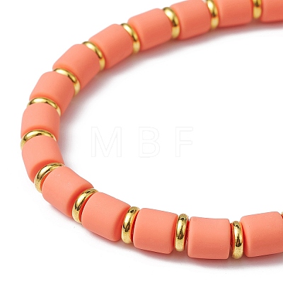 Polymer Clay Column Beaded Stretch Bracelets BJEW-JB09756-1