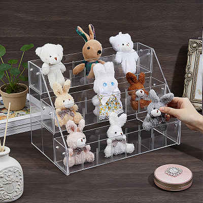 3-Tier Desktop Acrylic Doll Organizer Display Riser Stands ODIS-WH0030-344-1