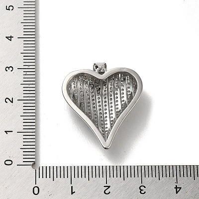 Rack Plating Brass Micro Pave Clear Cubic Zirconia Pendants KK-R158-12P-1