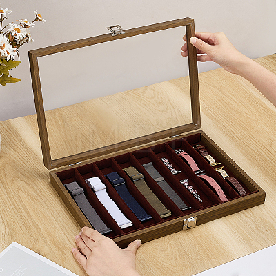 Wood Jewelry Necklace Organizer Display Boxes CON-WH0107-79-1