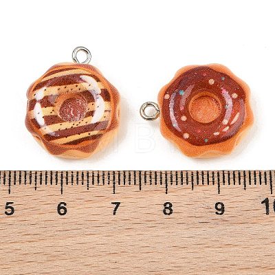 Opaque Resin & Glitter Powder Pendants RE-CBA0127-02-1