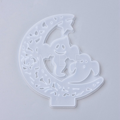 Halloween DIY Crescent Ghost Silicone Molds DIY-I034-03-1