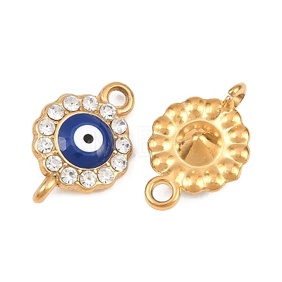 304 Stainless Steel Crystal Rhinestone Connector Charms STAS-G398-24G-01-1
