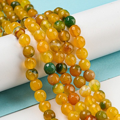 Natural Agate Beads Strands X-G-E469-02-6mm-1