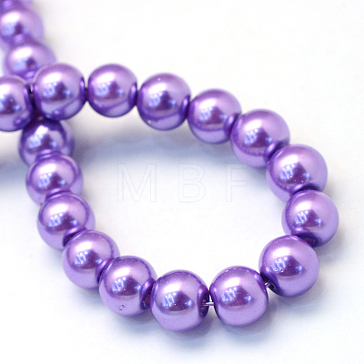 Baking Painted Pearlized Glass Pearl Round Bead Strands HY-Q003-12mm-27-1