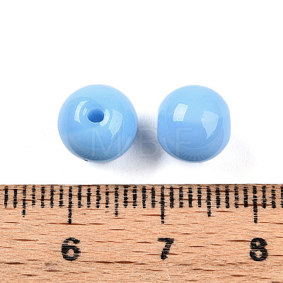 Opaque Solid Color Glass Beads GLAA-N007-8mm-A14-1