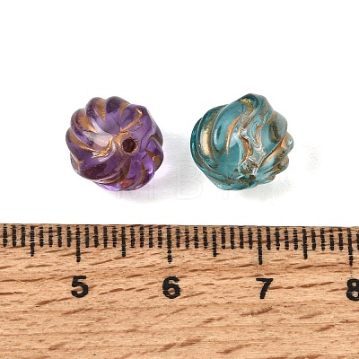Baking Paint and Golden Metal Enlaced Glass Beads GL-CBA1477-20-1