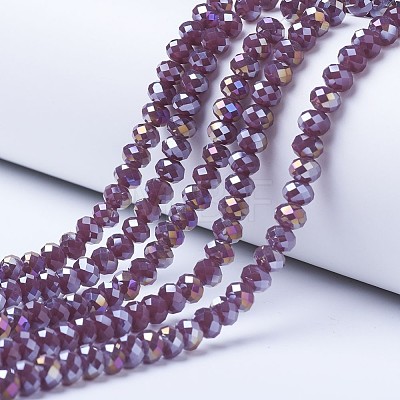 Electroplate Glass Beads Strands EGLA-A034-J6mm-B-1