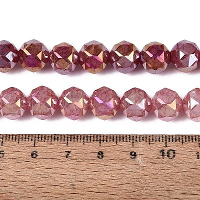 Anti-Tarnish Electroplate Glass Beads Strands GLAA-N064-10mm-14-1
