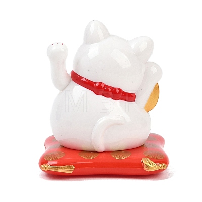 ABS Plastic Solar Powered Maneki-neko Figurines DJEW-B017-01A-01-1