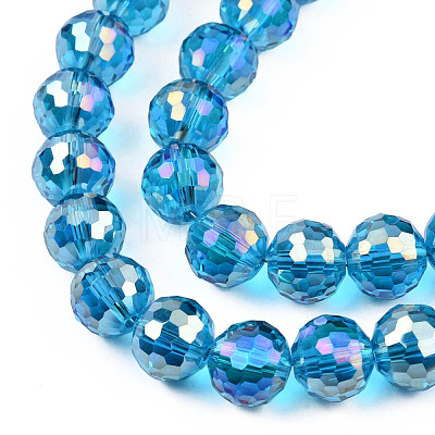 Electroplate Transparent Glass Beads Strands EGLA-N002-46-H06-1