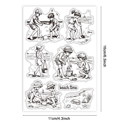 Custom Summer Theme PVC Plastic Clear Stamps DIY-WH0631-0054-1