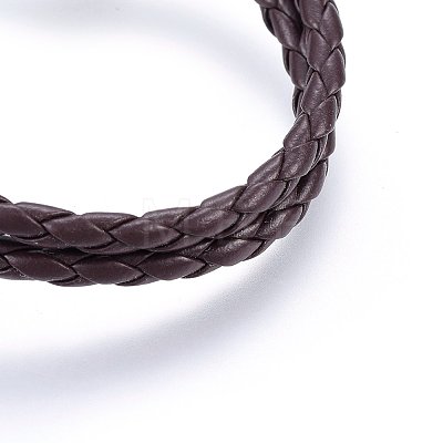 Braided Leather Cord Multi-strand Bracelets BJEW-F347-05A-1