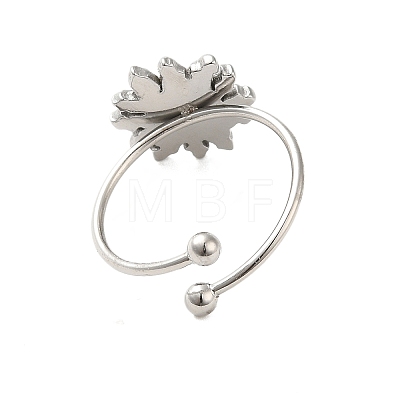 304 Stainless Steel Open Cuff Ring RJEW-M167-09A-P-1