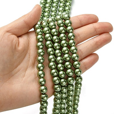 Eco-Friendly Grade A Glass Pearl Beads HY-J002-8mm-HX071-1