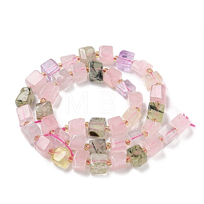 Natural Amethyst & Citrine & Prehnite & Quartz Crystal & Rose Quartz Beads Strands G-G053-B14-01B-1