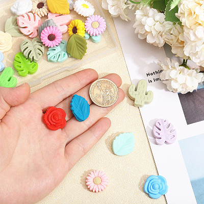 CHGCRAFT 30Pcs 30 Styles Summer Theme Silicone Beads SIL-CA0003-26-1