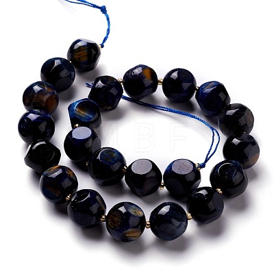 Natural Blue Tiger Eye Beads Strand G-M367-30B-1