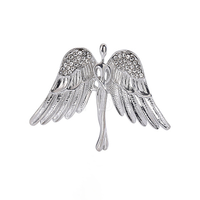 Large Wings Angel Alloy Crystal Rhinestone Brooch PW-WG8AAF4-02-1