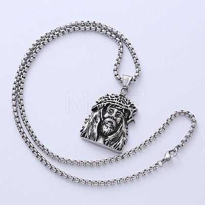 Cool Titanium Steel Old Man Pendant Necklaces for Hip-hop Style Elderly at Bars HC4975-1