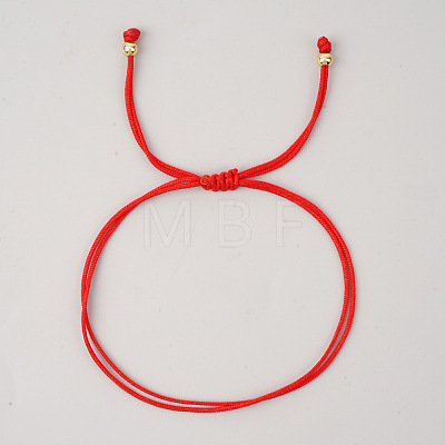 Fashionable Red Fibre Braided Rope Bracelets for Women Men HN7750-1-1