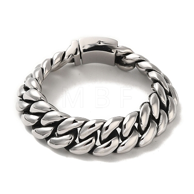 304 Stainless Steel Cuban Link Chain Bracelets for Men BJEW-Q341-16AS-1