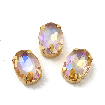 Moonlight Effect Oval Sew on Rhinestone GLAA-P055-01A-G04-1