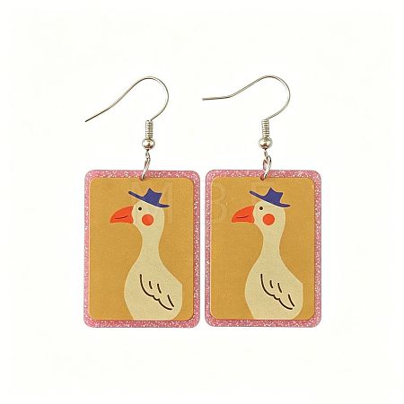 Acrylic Glitter Powder Dangle Earrings for Women WGA022A-01-1