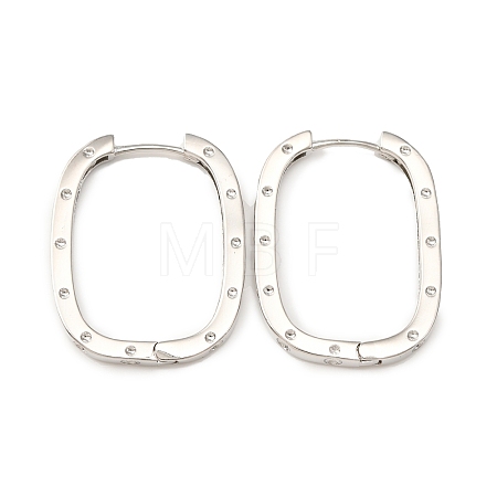 Brass Oval with Polka Dot Hoop Earrings for Woman EJEW-F314-02C-P-1
