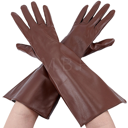 1 Pair PU Leather Long Whole Finger Gloves AJEW-CL0005-12A-1