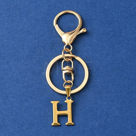 304 Stainless Steel Initial Letter Charm Keychains KEYC-YW00005-08-1