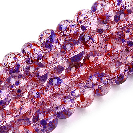 Baking Paint Transparent Glass Bead Strands DGLA-R053-02G-1
