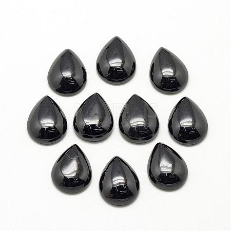 Natural Black Stone Cabochons G-R417-10x14-46-1