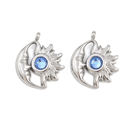 304 Stainless Steel Rhinestone Pendants STAS-Z166-24P-03-1