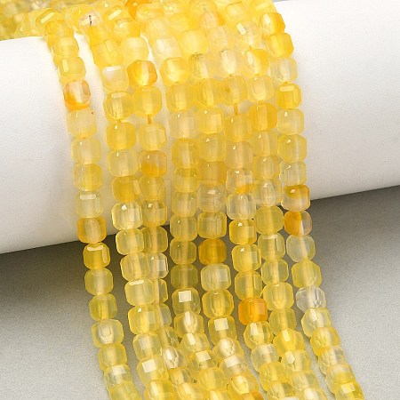 Natural Yellow Agate Beads Strands G-F797-A25-01-1