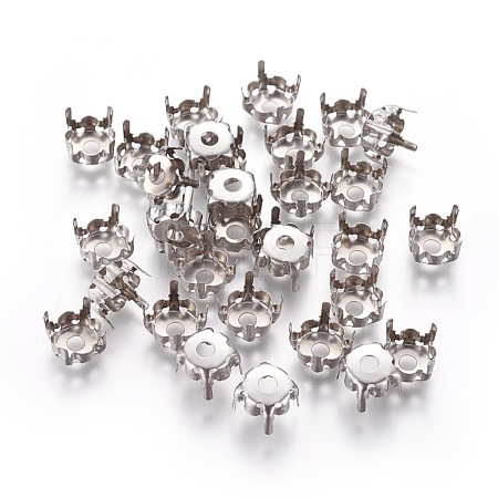 Non-Tarnish 201 Stainless Steel Sew on Prong Settings X-STAS-L229-03A-1