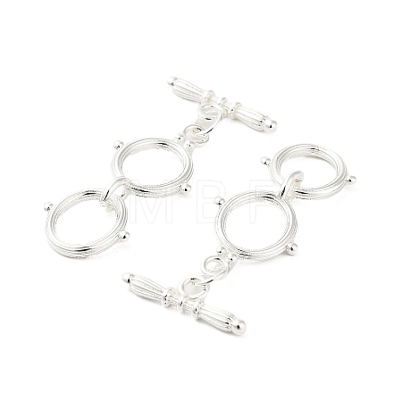 Rack Plating Brass Toggle Clasps KK-F820-13S-1
