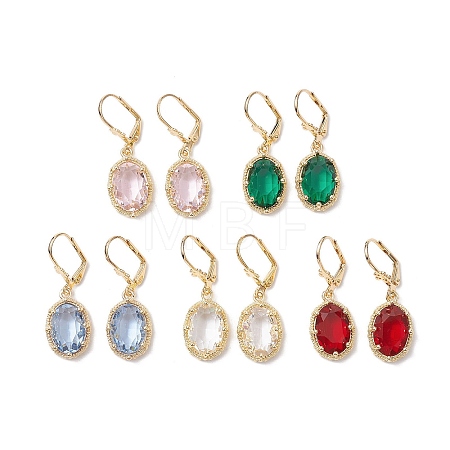 Glass Leverback Earring EJEW-C077-05KCG-1