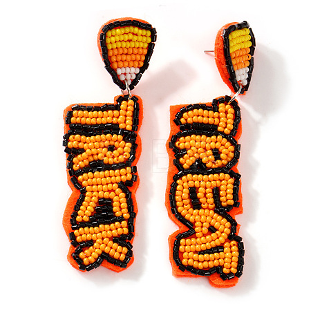 Halloween Handmade Glass Seed Beads Dangle Stud Earrings WA9568-1-1