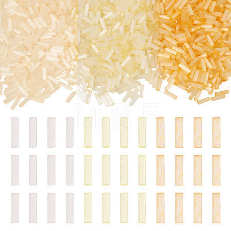 1200Pcs 3 Colors Glass Bugle Beads SEED-TADJ0001-02-1