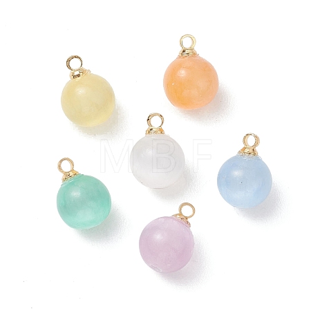 Dyed Natural Selenite Round Charms PALLOY-JF04843-1
