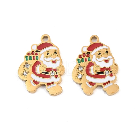 Christmas 304 Stainless Steel Enamel Pendants SA-CBA85C0-02I-G-1