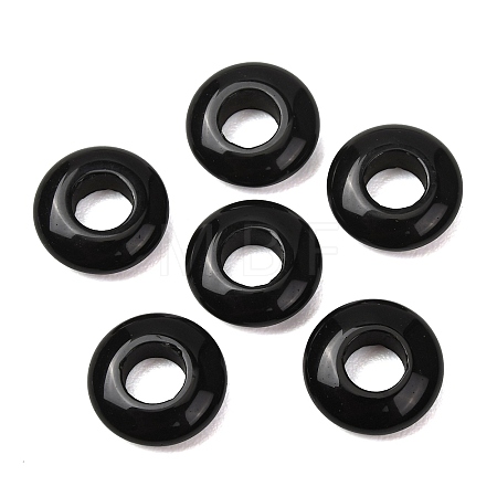 Natural Obsidian European Beads G-C134-01J-1