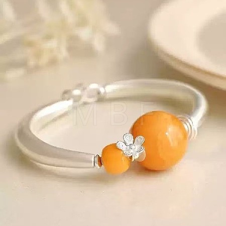 Round Resin Alloy Flower Bangles for Women WG4C6B7-01-1
