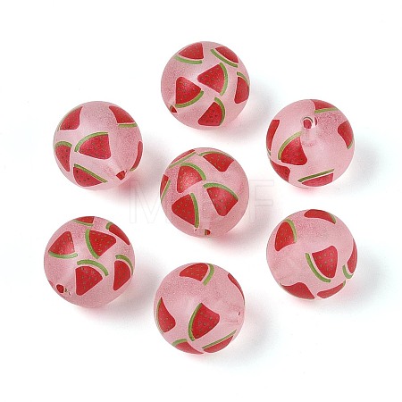 Transparent Frosted Acrylic Beads FACR-T008-03E-1