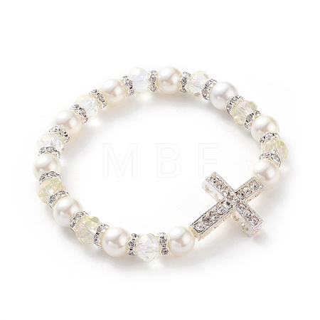 Electroplate Glass Beads Stretch Bracelets BJEW-JB04830-01-1