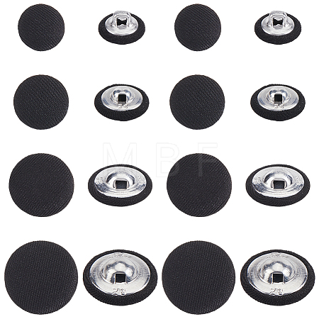 100Pcs 4 Styles 1-Hole Cloth Buttons BUTT-CY0001-09B-1